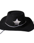Black Plastic County Sheriff Hat (6pk)