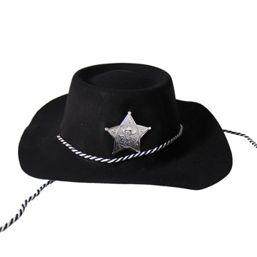 Black Plastic County Sheriff Hat (6pk)