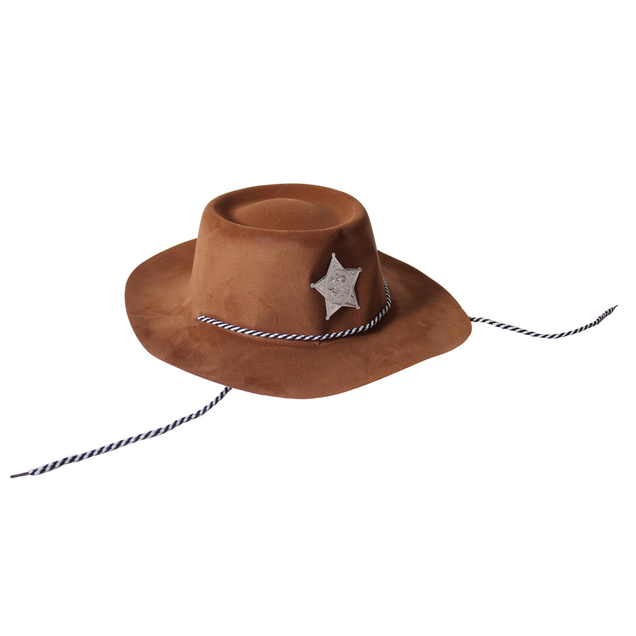 Brown Plastic County Sheriff Hat (6pk)