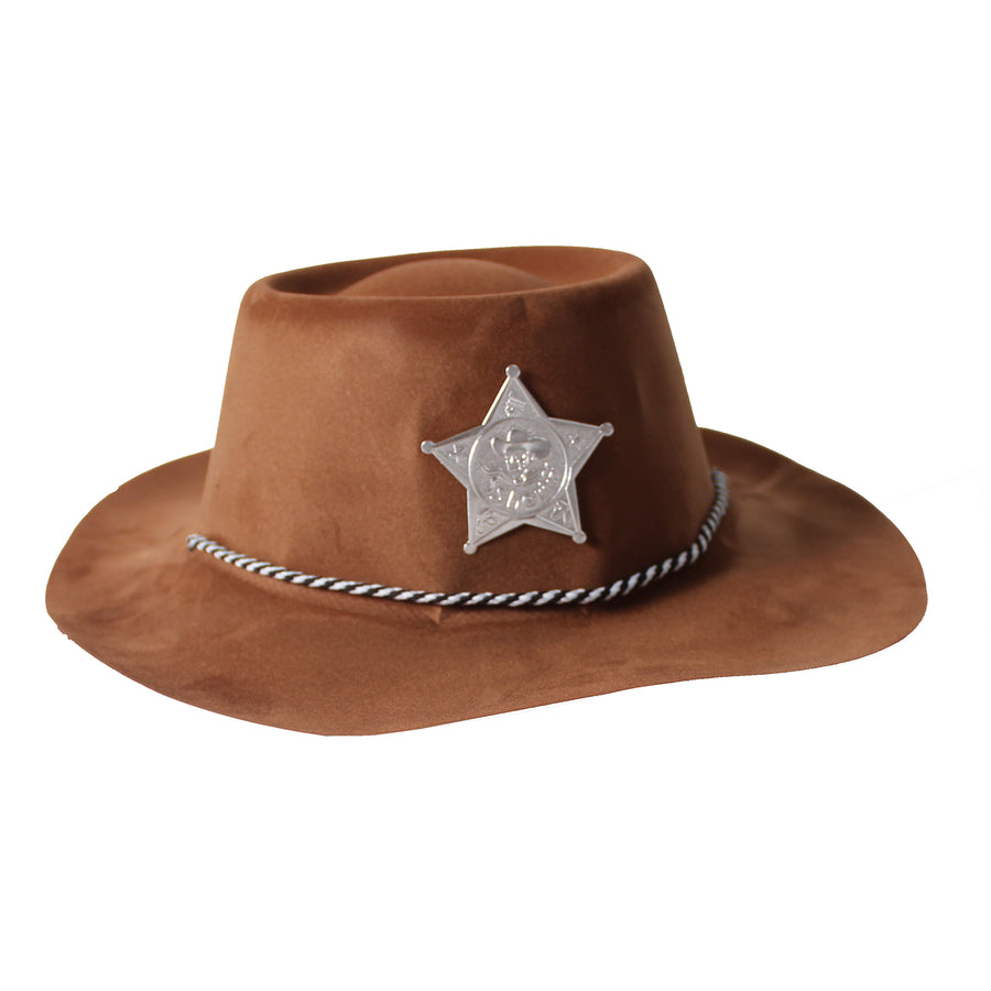 Brown Plastic County Sheriff Hat (6pk)