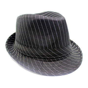 Black Pinstripe Trilby Hat