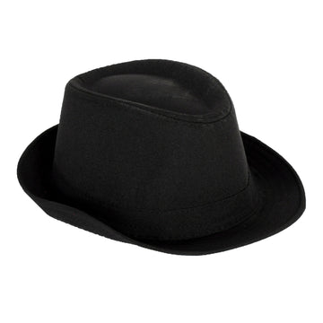 Black Trilby Hat with Black Band