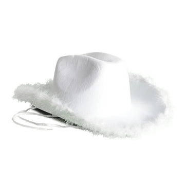 Fluffy Cowboy Hat (White)