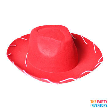 Red Cowboy Character Hat with String