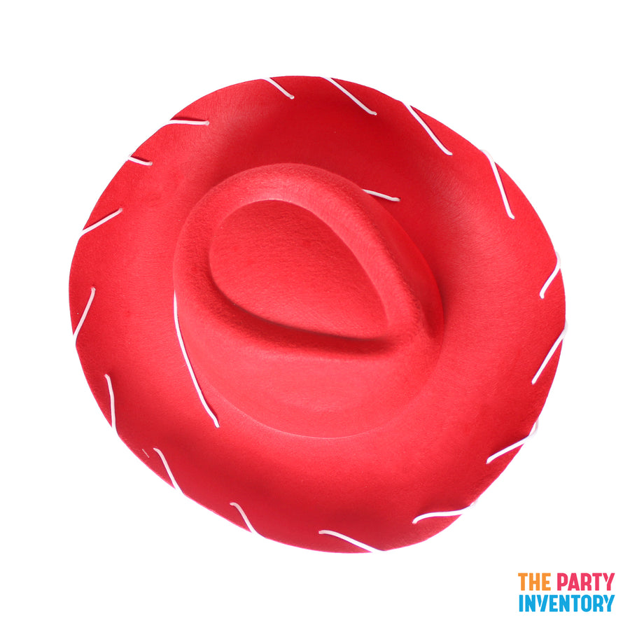 Red Cowboy Character Hat with String