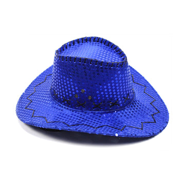 Blue Sequin Cowboy Hat