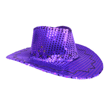 Purple Sequin Cowboy Hat