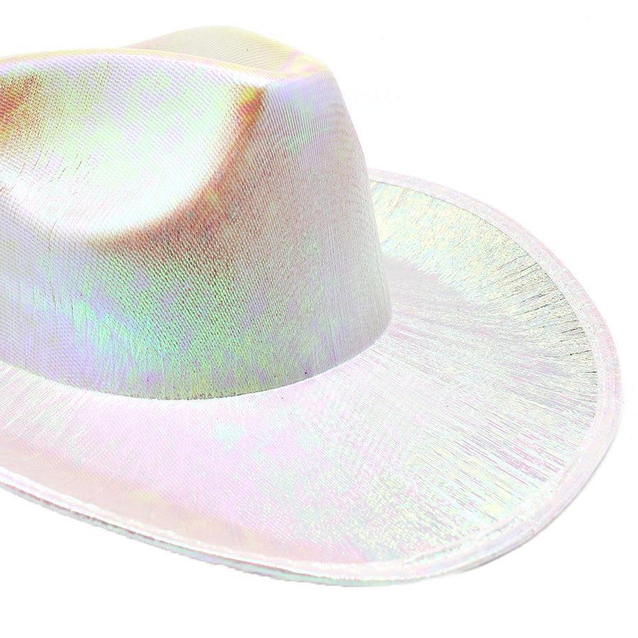 White Metallic Cowboy Hat