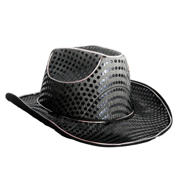 Black Sequin Cowboy Hat (Light Up)