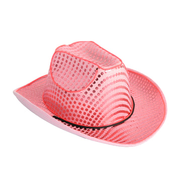 Pink Sequin Cowboy Hat (Light Up)