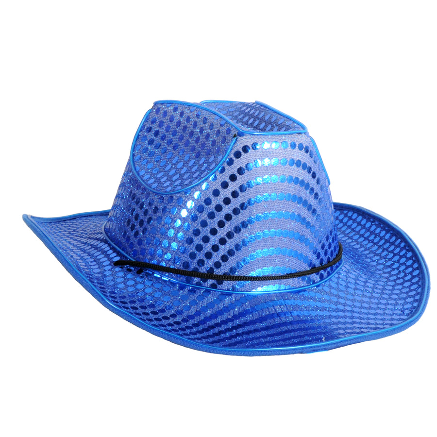 Blue Sequin Cowboy Hat (Light Up)