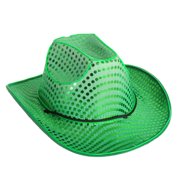 Green Sequin Cowboy Hat (Light Up)
