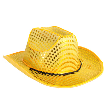 Yellow Gold Sequin Cowboy Hat (Light Up)