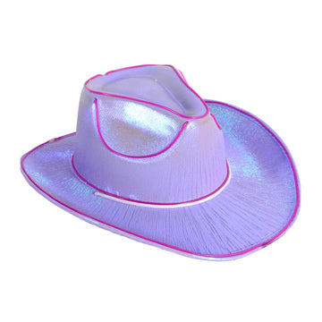 Purple Lilac Metallic Cowboy Hat (Light Up)