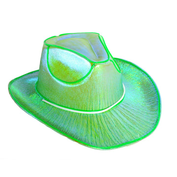 Green Metallic Cowboy Hat (Light Up)