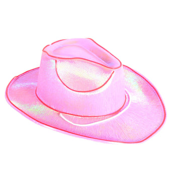 Light Pink Metallic Cowboy Hat (Light Up)