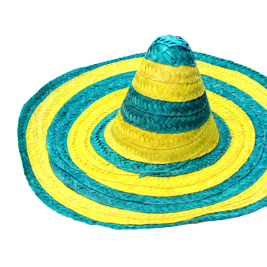 Large Mexican Straw Hat (Aussie Green and Gold)