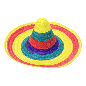 Large Mexican Straw Hat (Yellow Rim)