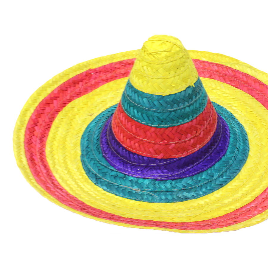 Large Mexican Straw Hat (Yellow Rim)