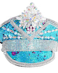 Deluxe Ice Blue Sequin Festival Cap