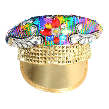 Deluxe Rainbow Gold Studded Cap