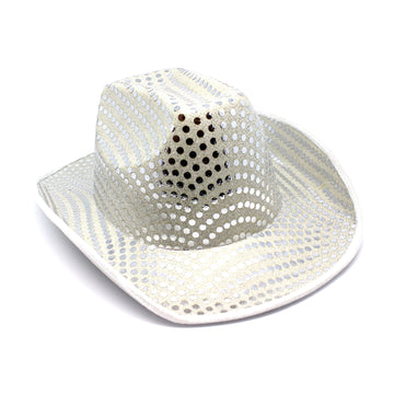 Silver Sequin Cowboy Hat