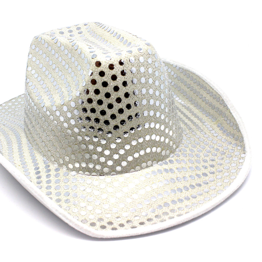 Silver Sequin Cowboy Hat