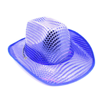 Blue Sequin Cowboy Hat