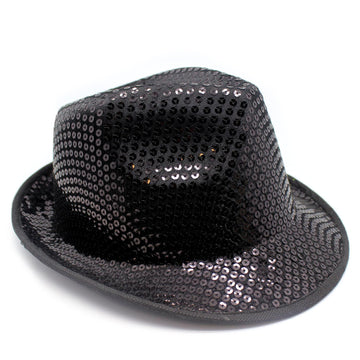 Fluro Sequin Trilby Hat (Black)