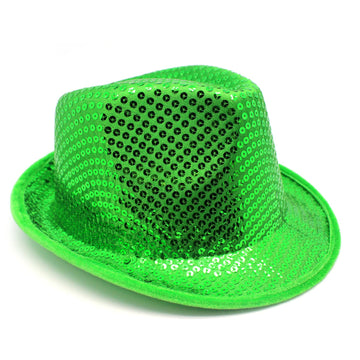 Fluro Sequin Trilby Hat (Green)
