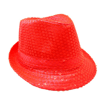 Red Sequin Trilby Hat