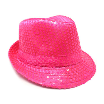 Hot Pink Sequin Trilby Hat
