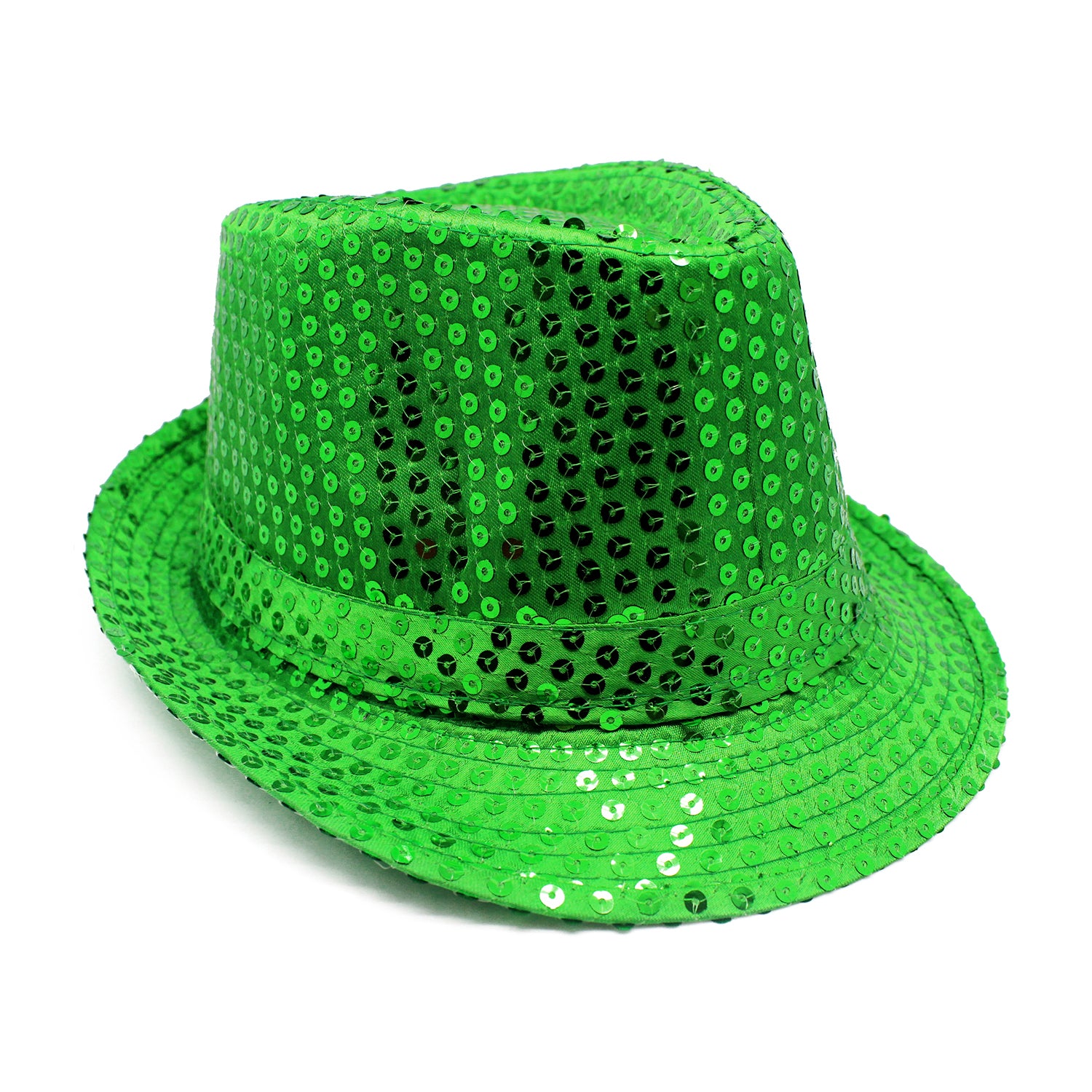 Dark Green Sequin Trilby Hat