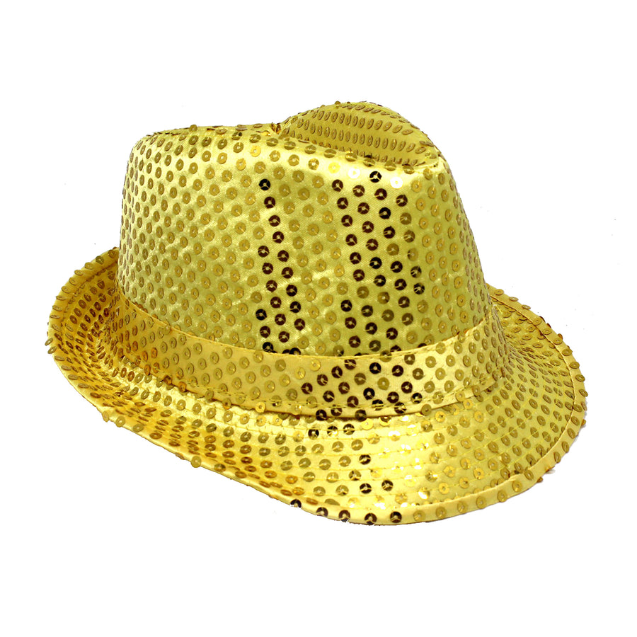 Gold Sequin Trilby Hat
