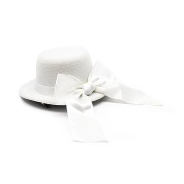 Small White Hair Hat with Bow