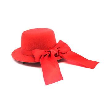 Small Red Hair Hat with Bow