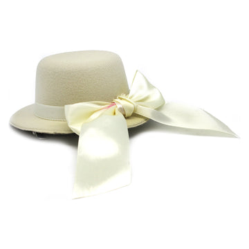 Small Cream Hair Hat with Bow