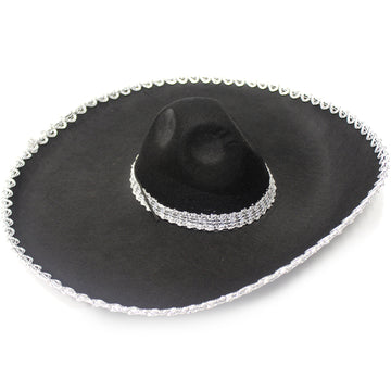 Large Mexican Sombrero Hat (Silver Rim)
