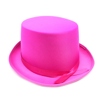 Hot Pink Satin Top Hat