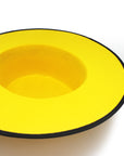 Yellow Flat Hat with Black Band