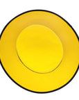 Yellow Flat Hat with Black Band