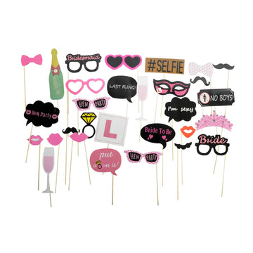 Pink Hens Party Photo Prop Kit