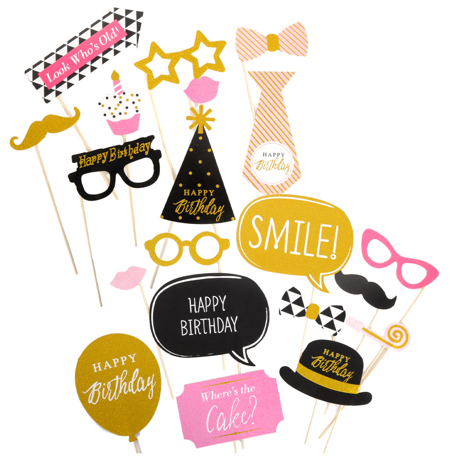 Happy Birthday Party Photo Prop Kit