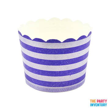 Purple Horizontal Stripe Paper Cupcake Cups (25pk)