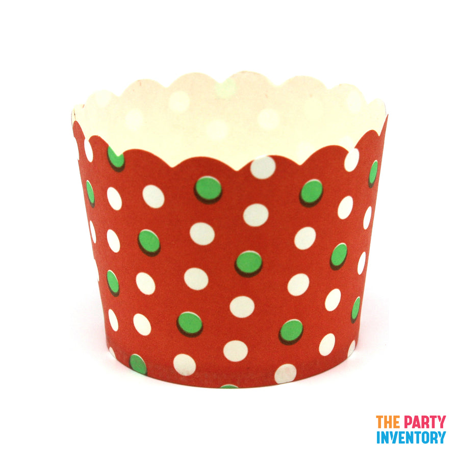 Red and Green Polka Dot Paper Cupcake Cups (25pk)