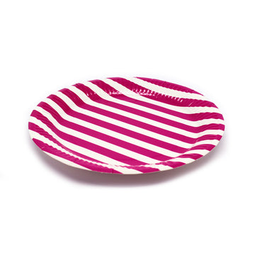 Paper Plates (Stripe Hot Pink)