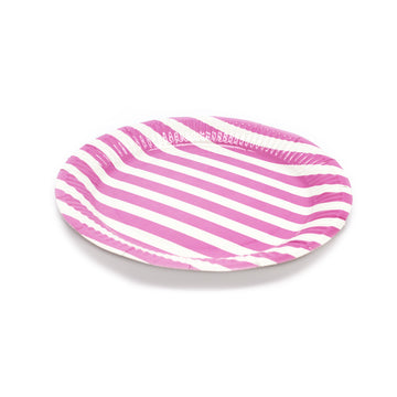 Paper Plates (Stripe Light Pink)