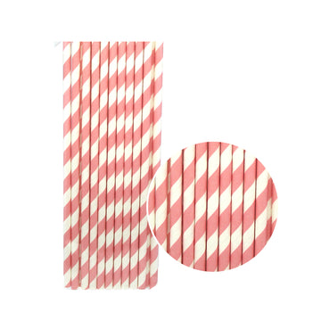 Paper Straws (Stripe Light Pink)