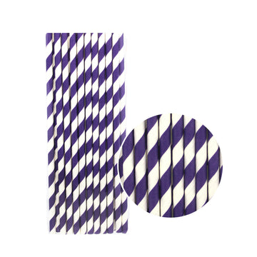 Paper Straws (Stripe Dark Purple)