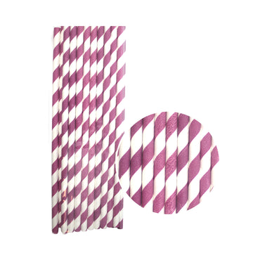 Paper Straws (Stripe Light Purple)